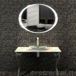 ANI Овальное зеркало с обогревом в ванную